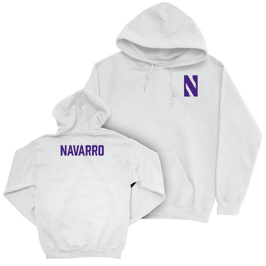 Northwestern Wrestling White Logo Hoodie - Dedrick Navarro Youth Small