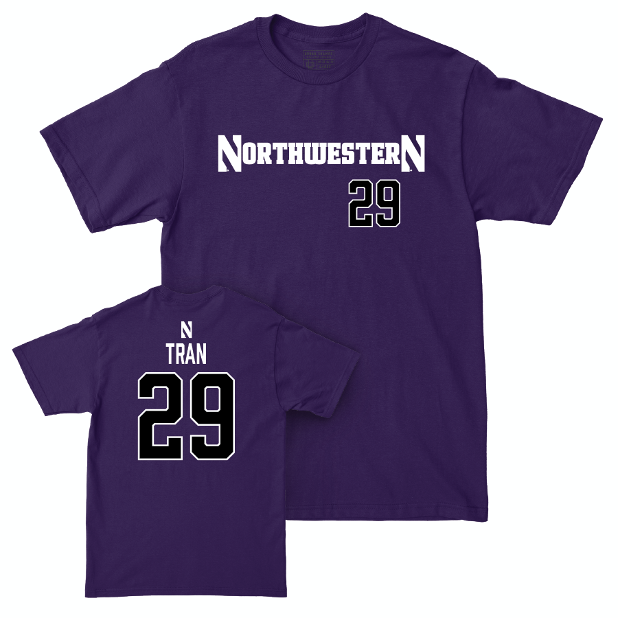 Northwestern Men's Soccer Purple Sideline Tee - Danh Tran | #29 Youth Small