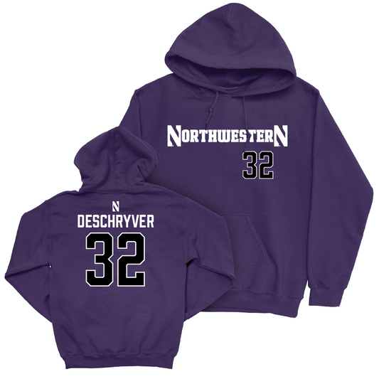 Northwestern Women's Soccer Purple Sideline Hoodie - Elyse DeSchryver | #32 Youth Small