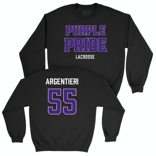 Northwestern Women's Lacrosse Black Purple Pride Crew - Francesca Argentieri | #55 Youth Small