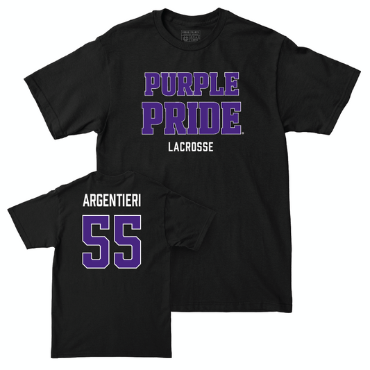 Northwestern Women's Lacrosse Black Purple Pride Tee - Francesca Argentieri | #55 Youth Small