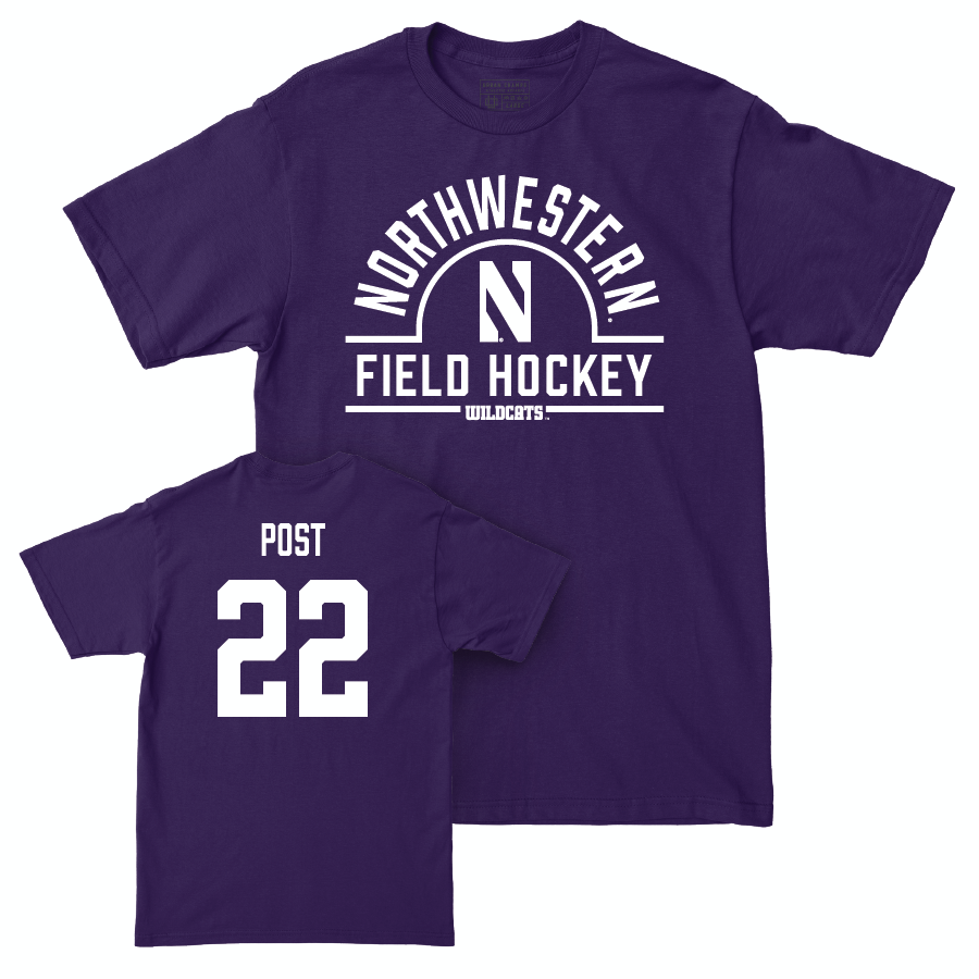 Northwestern Women's Field Hockey Purple Arch Tee - Faye Post | #22 Youth Small