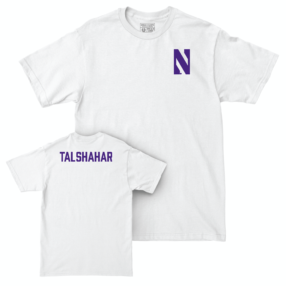 Northwestern Wrestling White Logo Comfort Colors Tee - Frankie Talshahar Youth Small