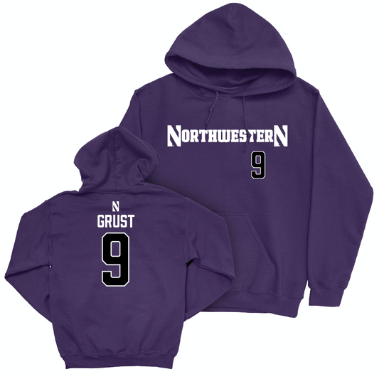 Northwestern Women's Soccer Purple Sideline Hoodie - Gabriella Grust | #9 Youth Small
