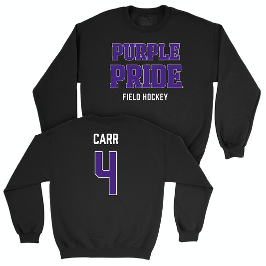 Northwestern Women's Field Hockey Black Purple Pride Crew - Jordan Carr | #4 Youth Small