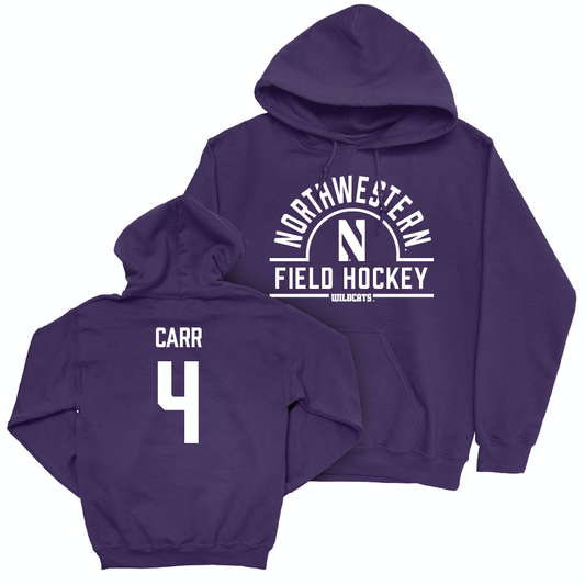 Northwestern Women's Field Hockey Purple Arch Hoodie - Jordan Carr | #4 Youth Small