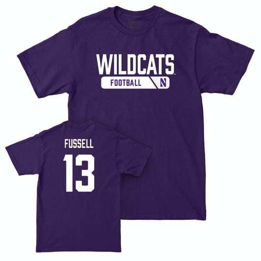 Northwestern Football Purple Staple Tee - Joshua Fussell | #13 Youth Small