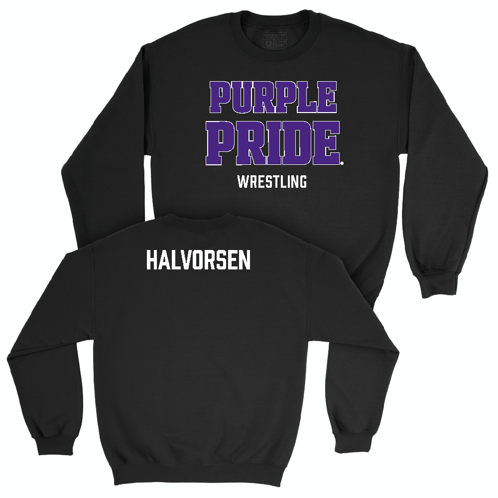 Northwestern Wrestling Black Purple Pride Crew - Jon Halvorsen Youth Small