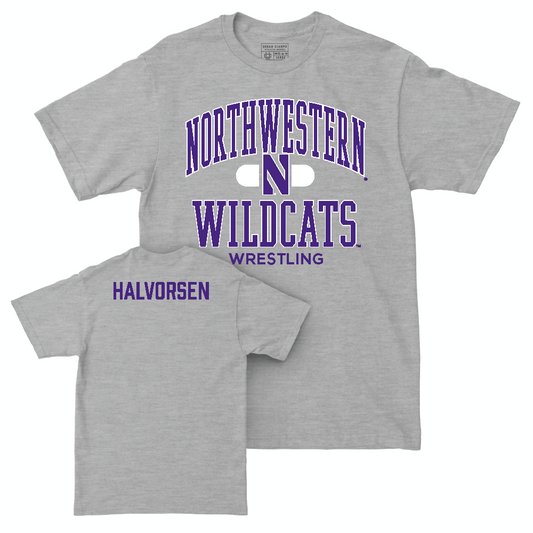 Northwestern Wrestling Sport Grey Classic Tee - Jon Halvorsen Youth Small