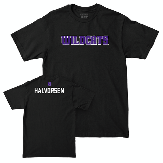 Northwestern Wrestling Black Club Tee - Jon Halvorsen Youth Small