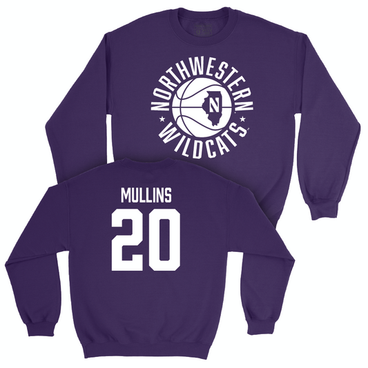 Northwestern Men's Basketball Purple Hardwood Crew - Justin Mullins | #20 Youth Small