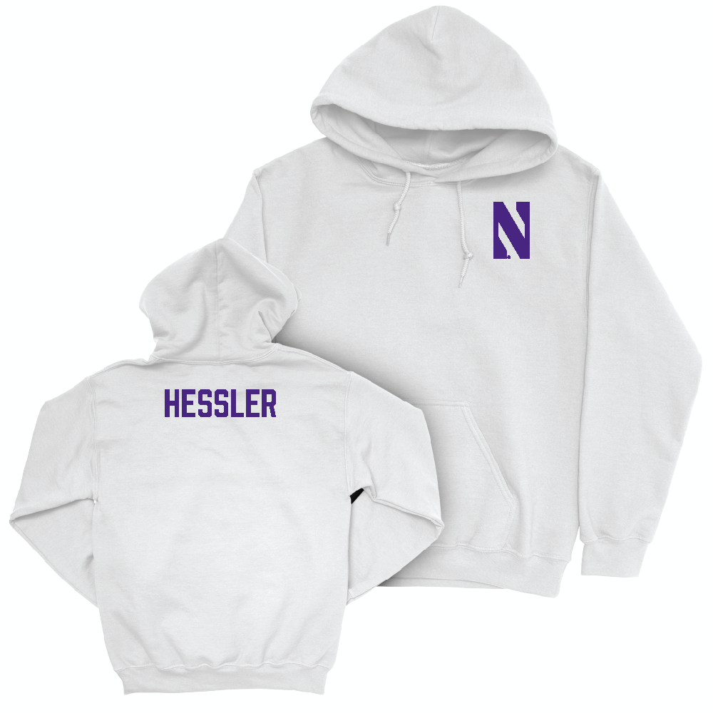 Northwestern Women's Cross Country White Logo Hoodie - Katherine Hessler Youth Small