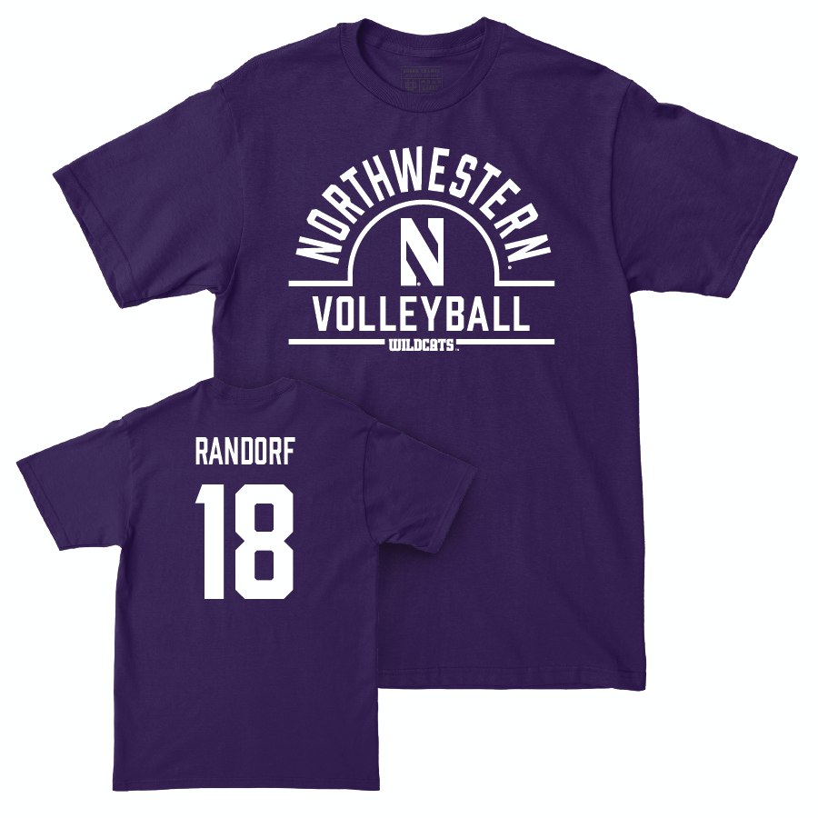 Northwestern Women's Volleyball Purple Arch Tee - Kathryn Randorf | #18 Youth Small