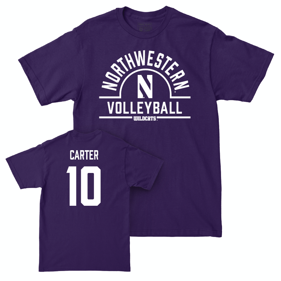 Northwestern Women's Volleyball Purple Arch Tee - Lauren Carter | #10 Youth Small