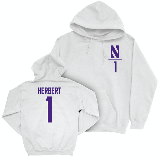 Northwestern Women's Field Hockey White Logo Hoodie - Lane Herbert | #1 Youth Small