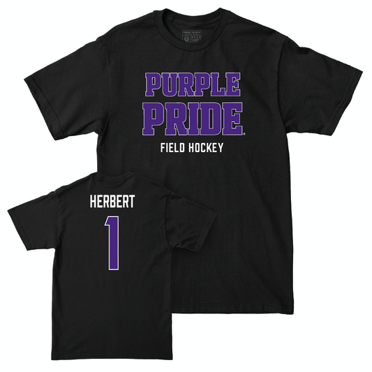 Northwestern Women's Field Hockey Black Purple Pride Tee - Lane Herbert | #1 Youth Small