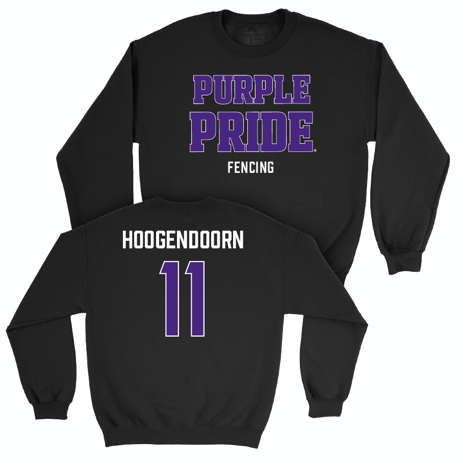 Northwestern Women's Fencing Black Purple Pride Crew - Levi Hoogendoorn | #11 Youth Small