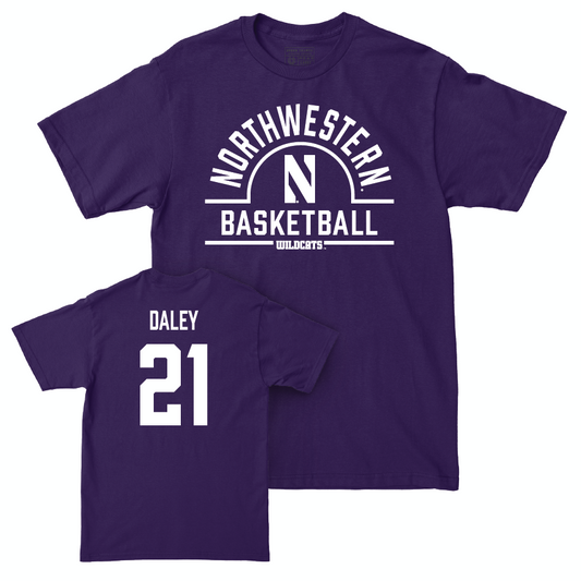 Northwestern Women's Basketball Purple Arch Tee - Melannie Daley | #21 Youth Small