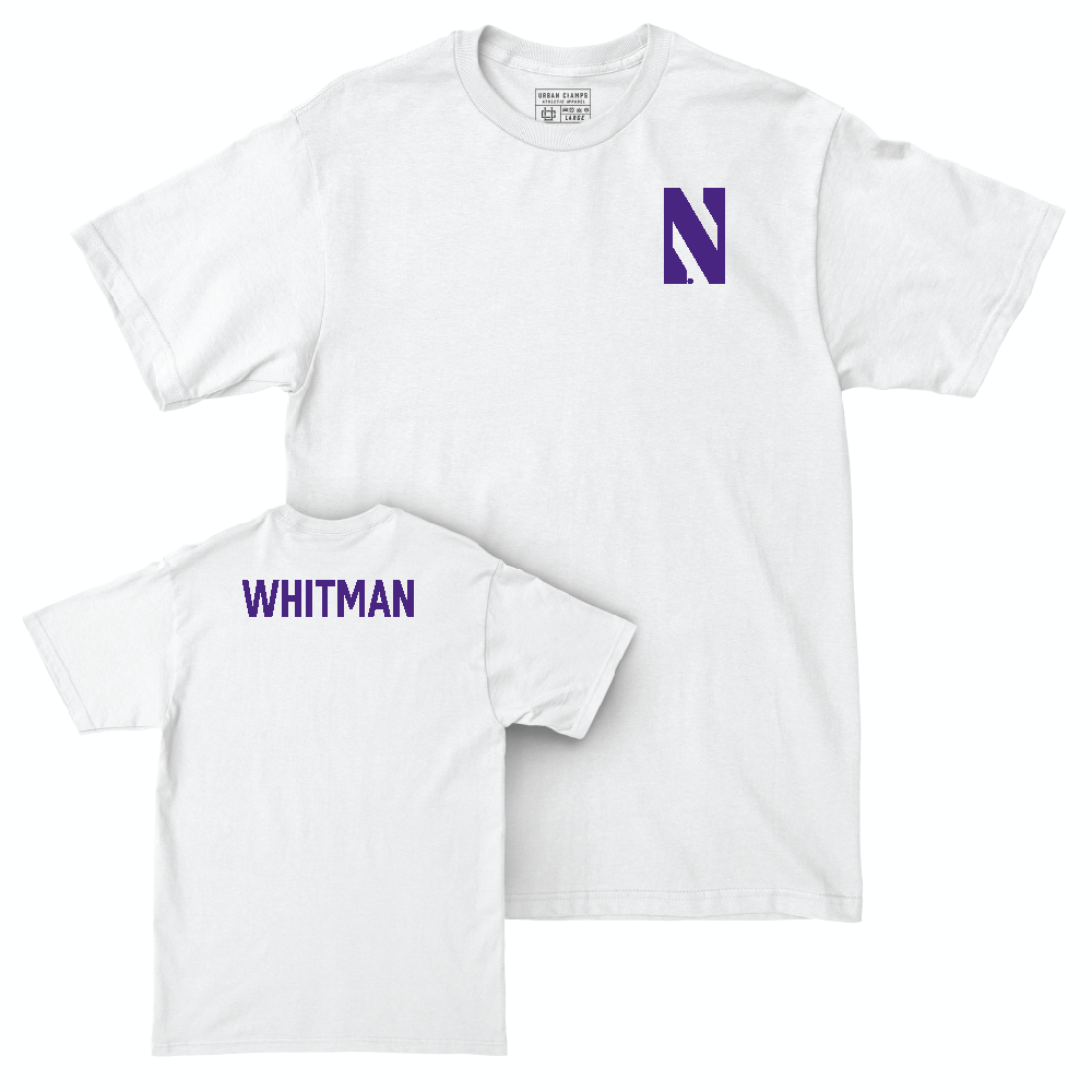 Northwestern Women's Cross Country White Logo Comfort Colors Tee - Maddy Whitman Youth Small