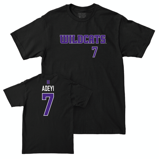 Northwestern Football Black Club Tee - Ore Adeyi | #7 Youth Small