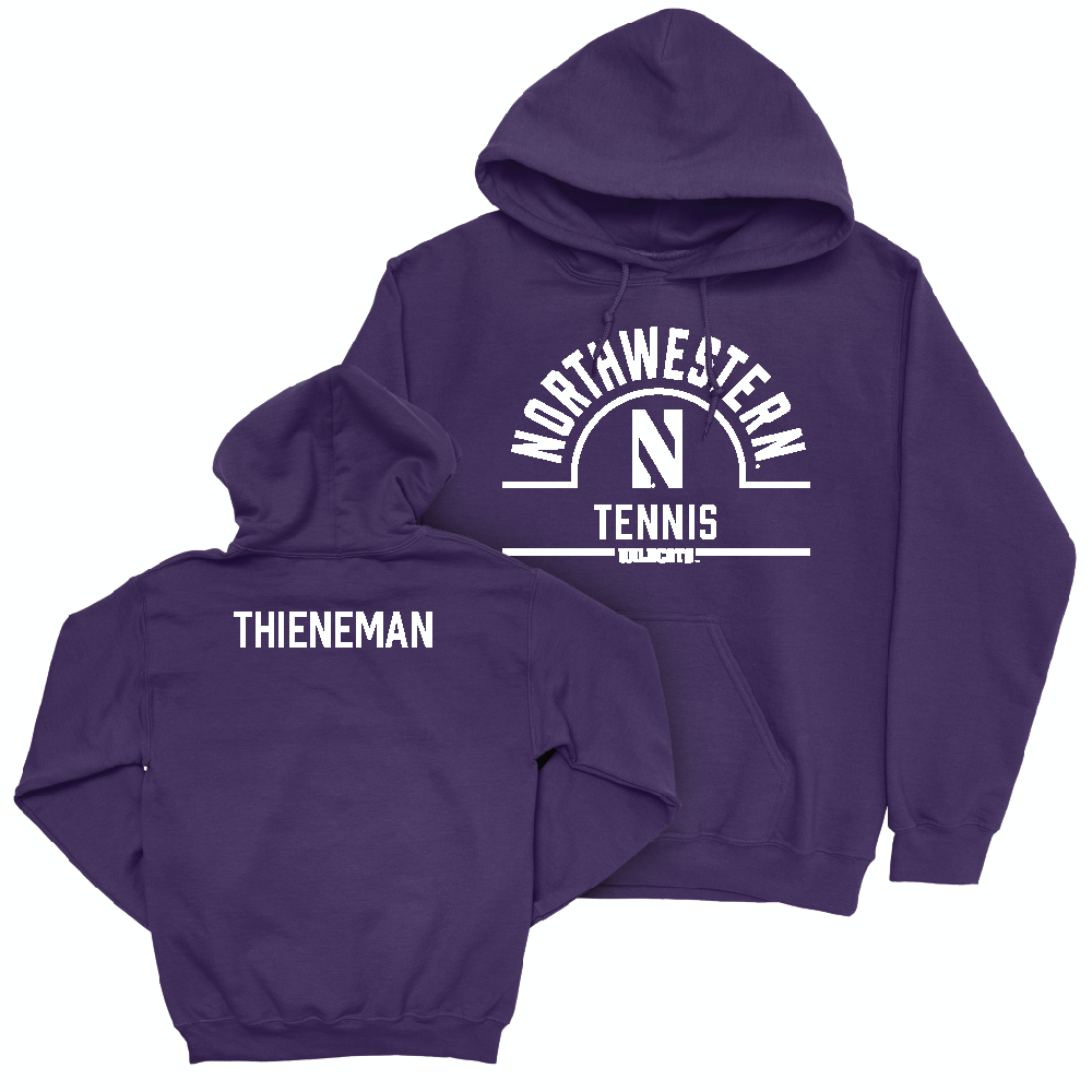 Northwestern Men's Tennis Purple Arch Hoodie - Presley Thieneman Youth Small