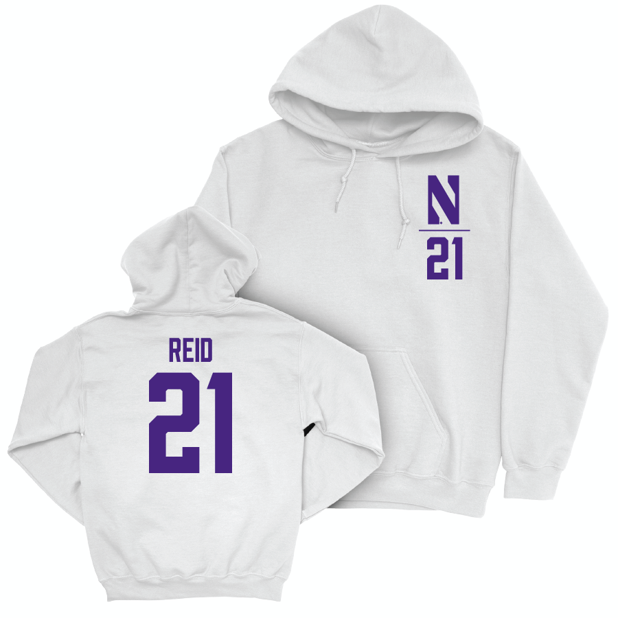 Northwestern Women's Volleyball White Logo Hoodie - Rylen Reid | #21 Youth Small