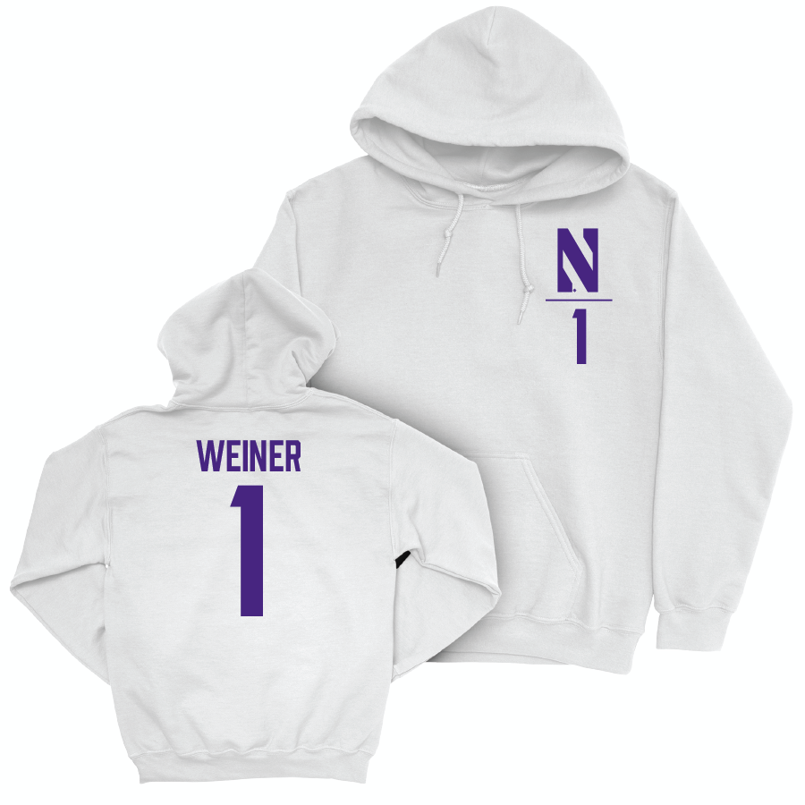 Northwestern Women's Lacrosse White Logo Hoodie - Rachel Weiner | #1 Youth Small