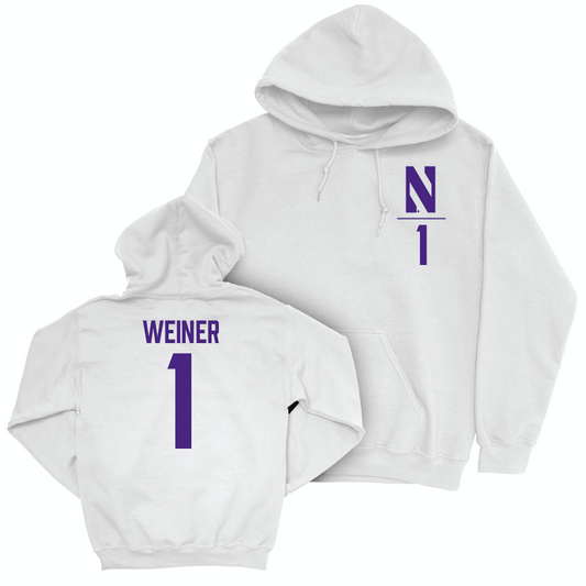 Northwestern Women's Lacrosse White Logo Hoodie - Rachel Weiner | #1 Youth Small