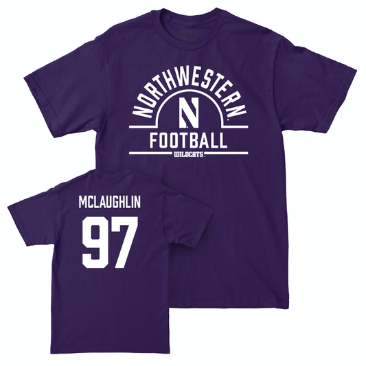 Northwestern Football Purple Arch Tee - Sean McLaughlin | #97 Youth Small