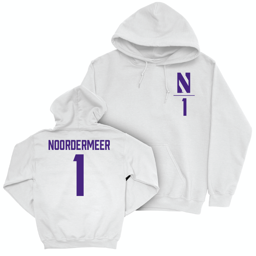 Northwestern Women's Volleyball White Logo Hoodie - Sienna Noordermeer | #1 Youth Small