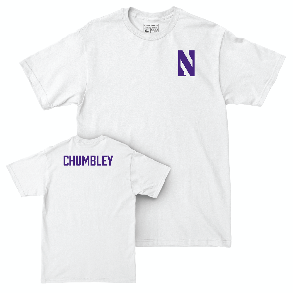 Northwestern Wrestling White Logo Comfort Colors Tee - Trevor Chumbley Youth Small