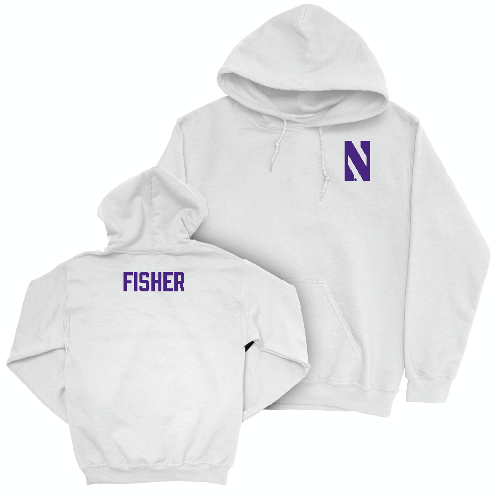 Northwestern Wrestling White Logo Hoodie - Troy Fisher Youth Small