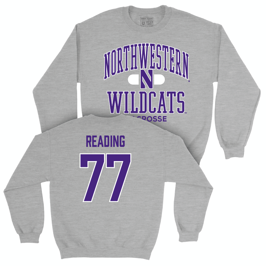 Northwestern Women's Lacrosse Sport Grey Classic Crew - Talia Reading | #77 Youth Small