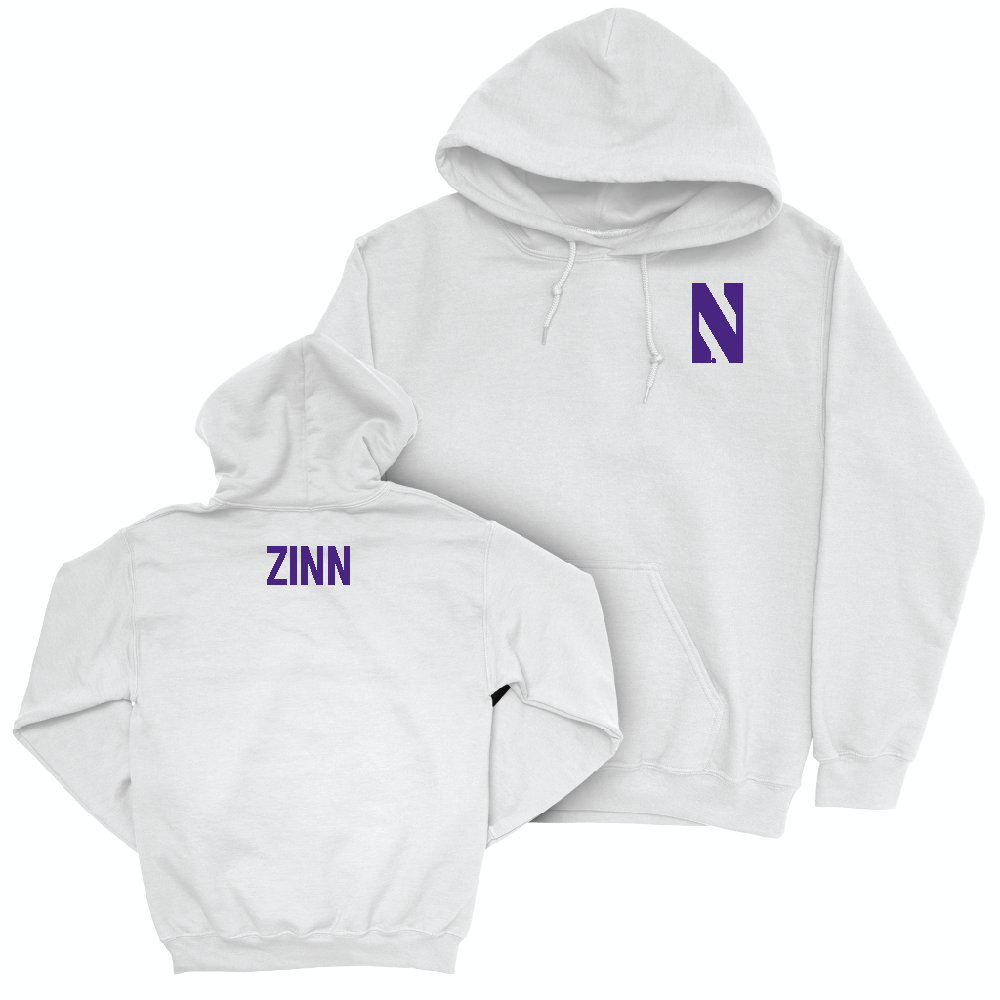 Northwestern Men's Swimming White Logo Hoodie - Tonahuac Zinn Youth Small