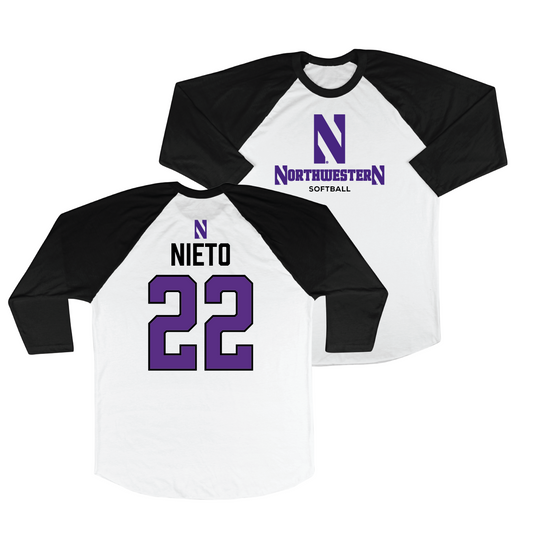 Northwestern Softball 3/4 Sleeve Raglan Tee - Grace Nieto | #22