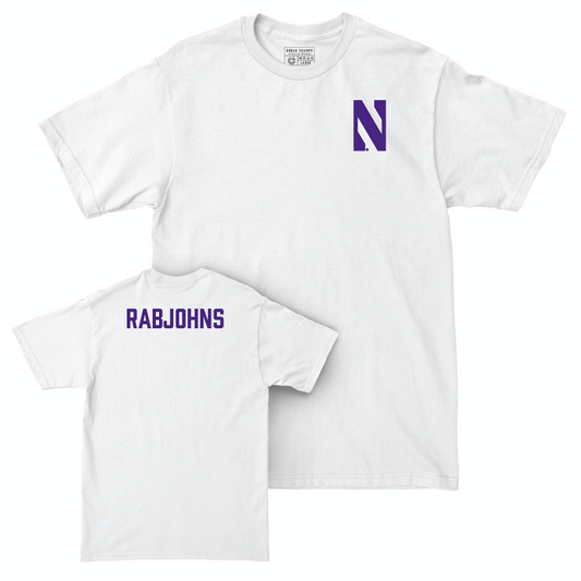 Northwestern Women's Tennis White Logo Comfort Colors Tee  - Kiley Rabjohns