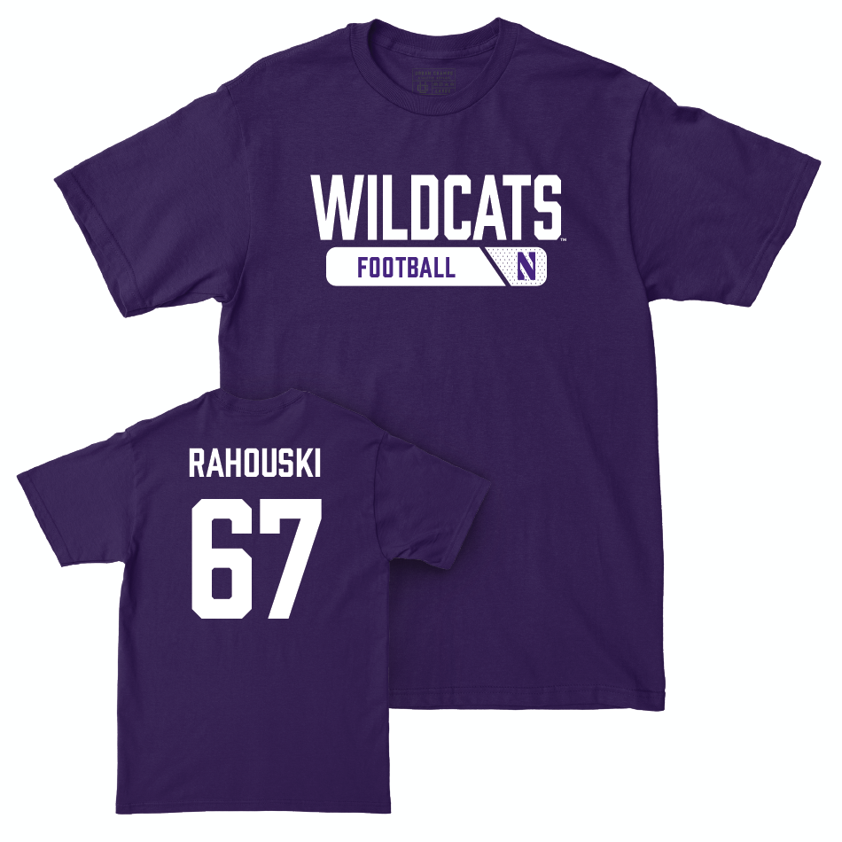 Northwestern Football Purple Staple Tee  - Dennis Rahouski