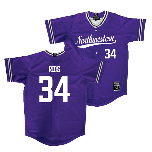 Northwestern Baseball Purple Jersey - Lorenzo Rios | #34