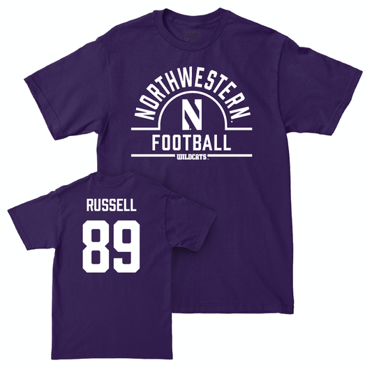 Northwestern Football Purple Arch Tee  - Cam Russell