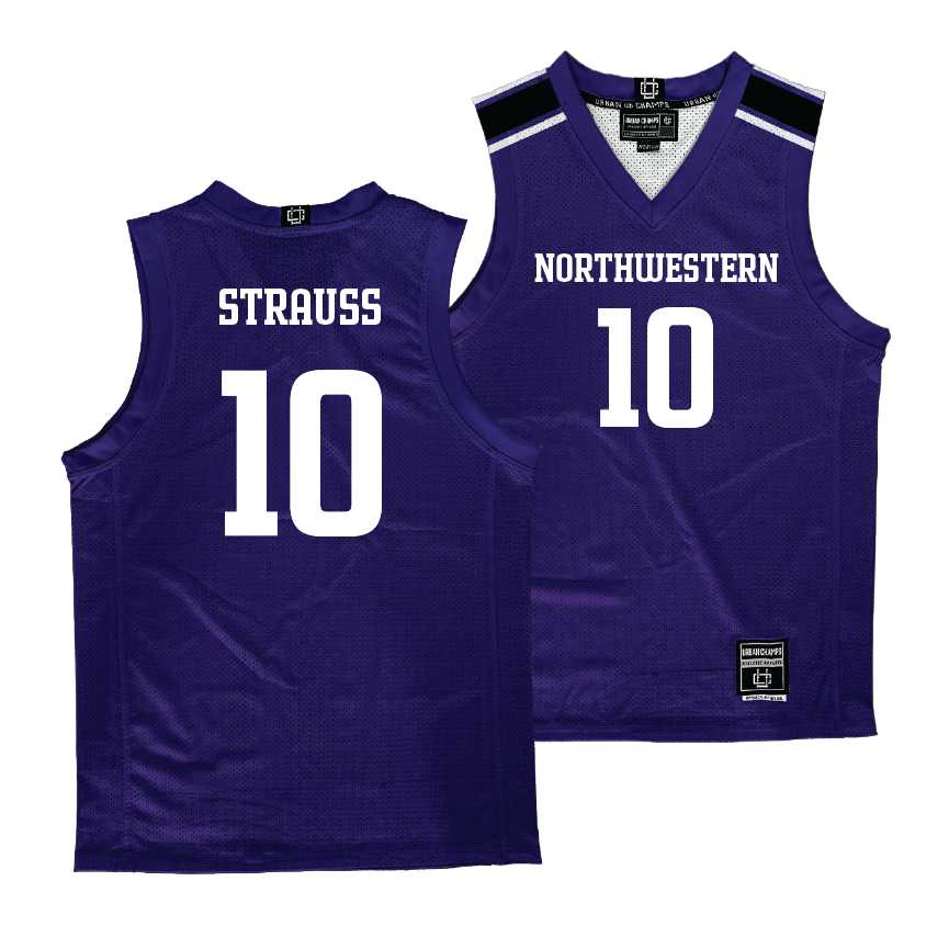 Northwestern Men's Purple Basketball Jersey - Parker Strauss | #10