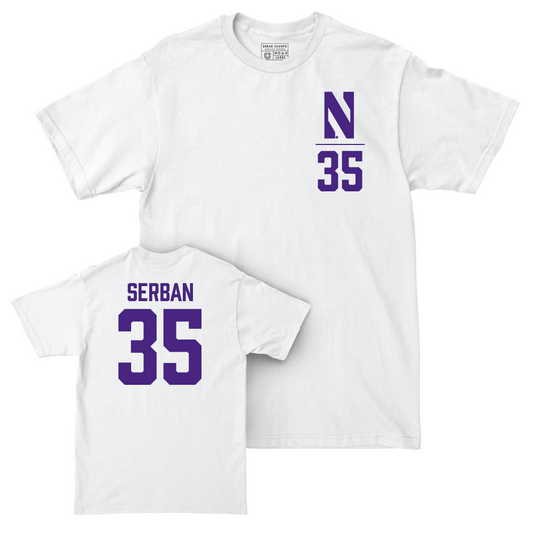 Northwestern Women's Fencing White Logo Comfort Colors Tee  - Samantha Serban
