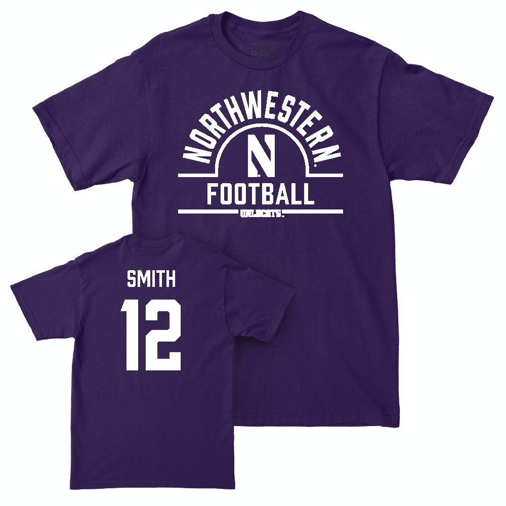 Northwestern Football Purple Arch Tee - Evan Smith | #12