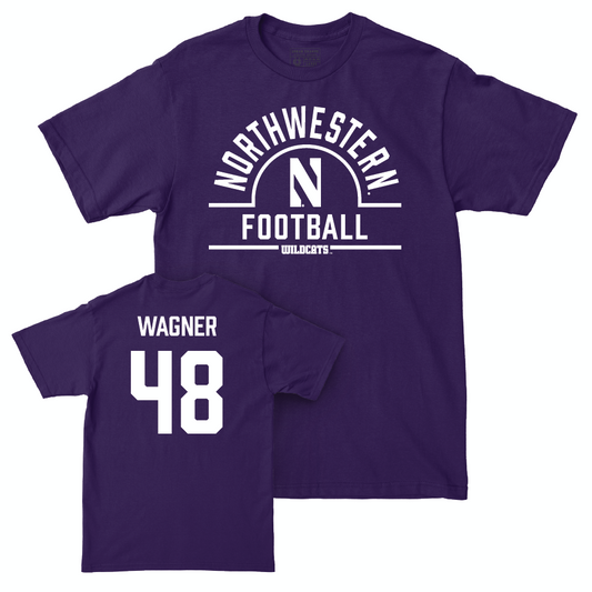 Northwestern Football Purple Arch Tee  - Drew Wagner