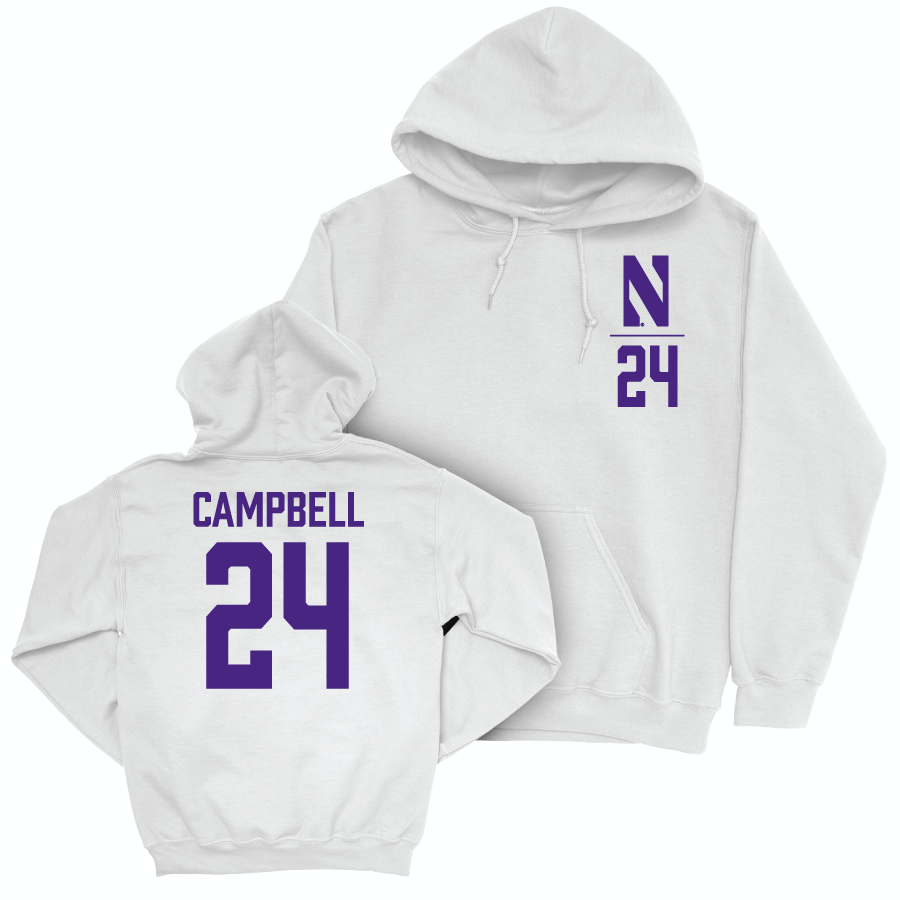 Northwestern Women's Lacrosse White Logo Hoodie  - Riley Campbell