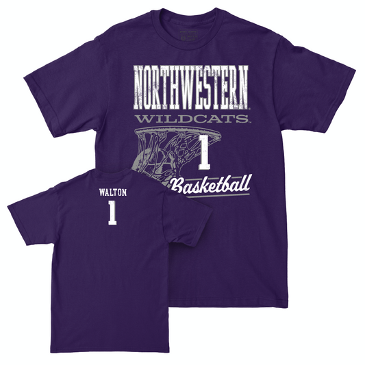 Northwestern Women's Basketball Purple Hoops Tee  - Xamiya Walton