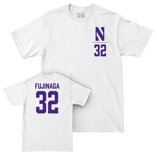 Northwestern Women's Lacrosse White Logo Comfort Colors Tee  - Grace Fujinaga