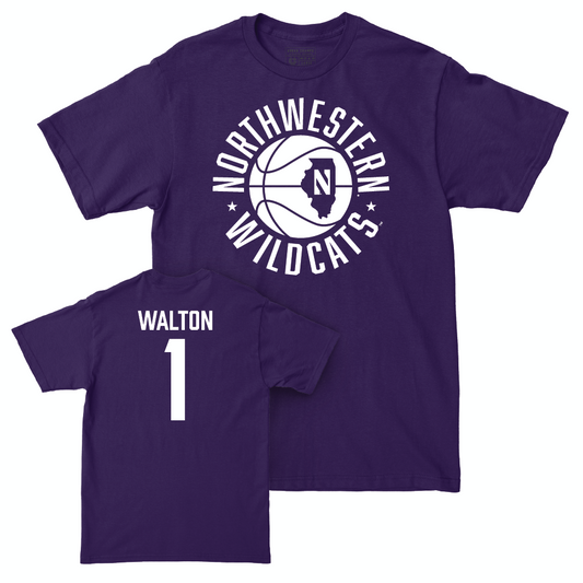 Northwestern Women's Basketball Purple Hardwood Tee  - Xamiya Walton