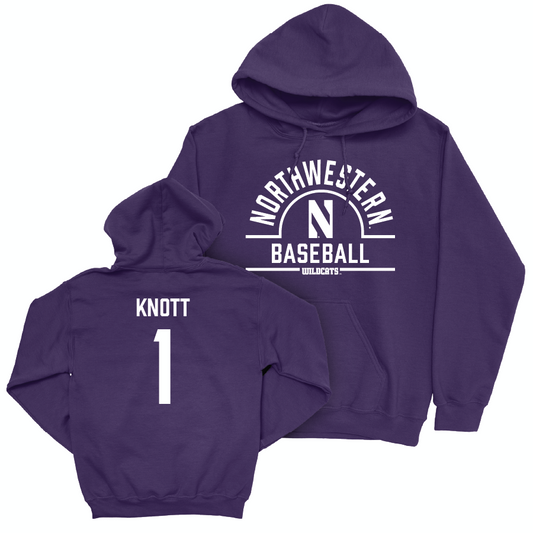 Northwestern Baseball Purple Arch Hoodie  - Preston Knott