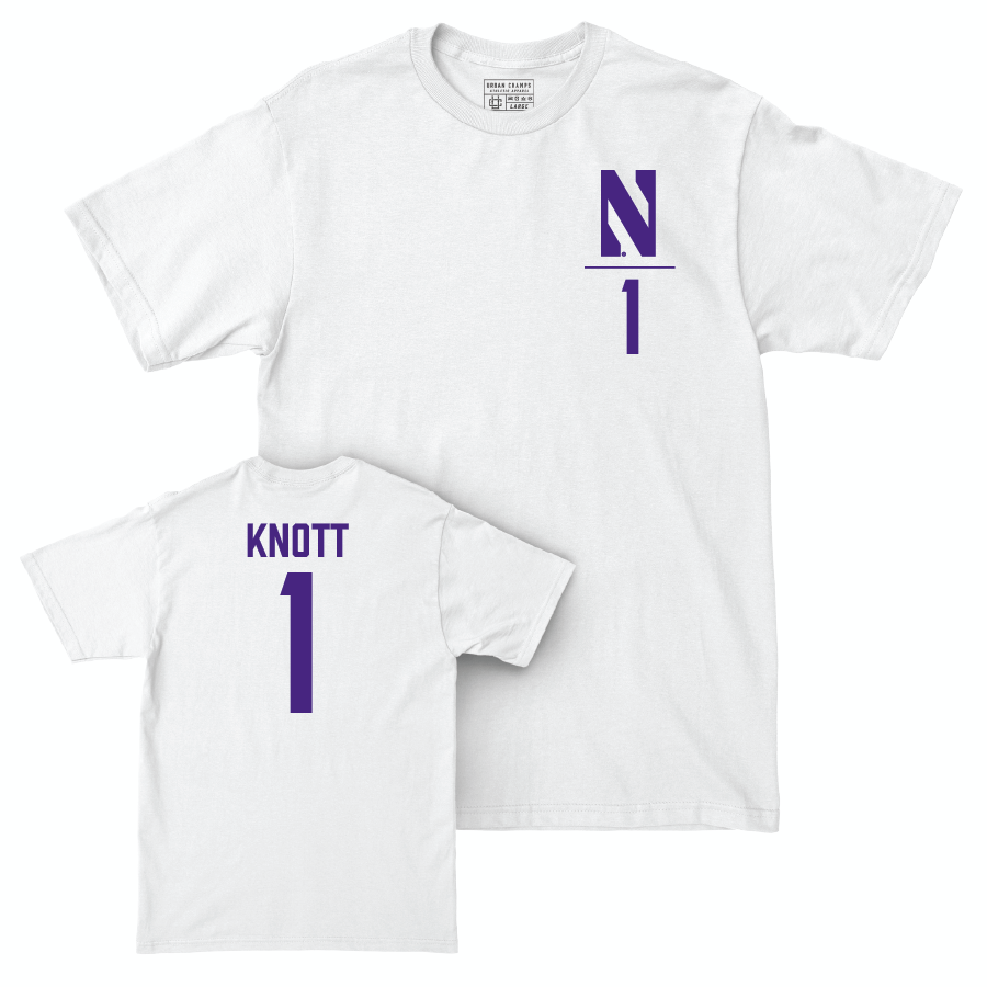 Northwestern Baseball White Logo Comfort Colors Tee  - Preston Knott