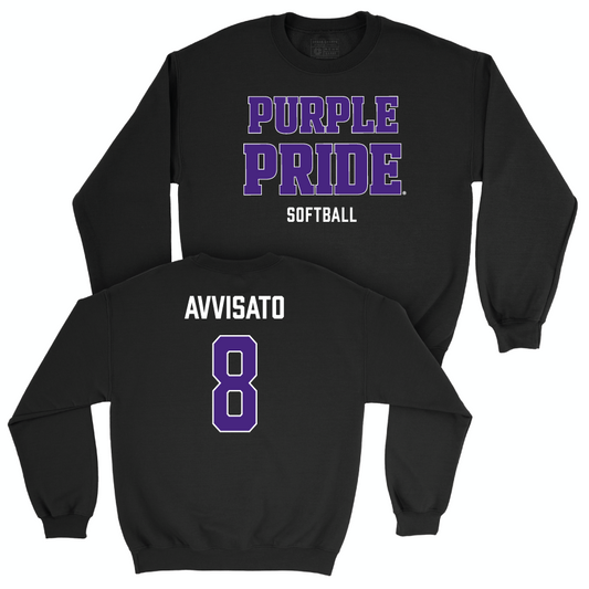 Northwestern Softball Black Purple Pride Crew  - Kaylie Avvisato